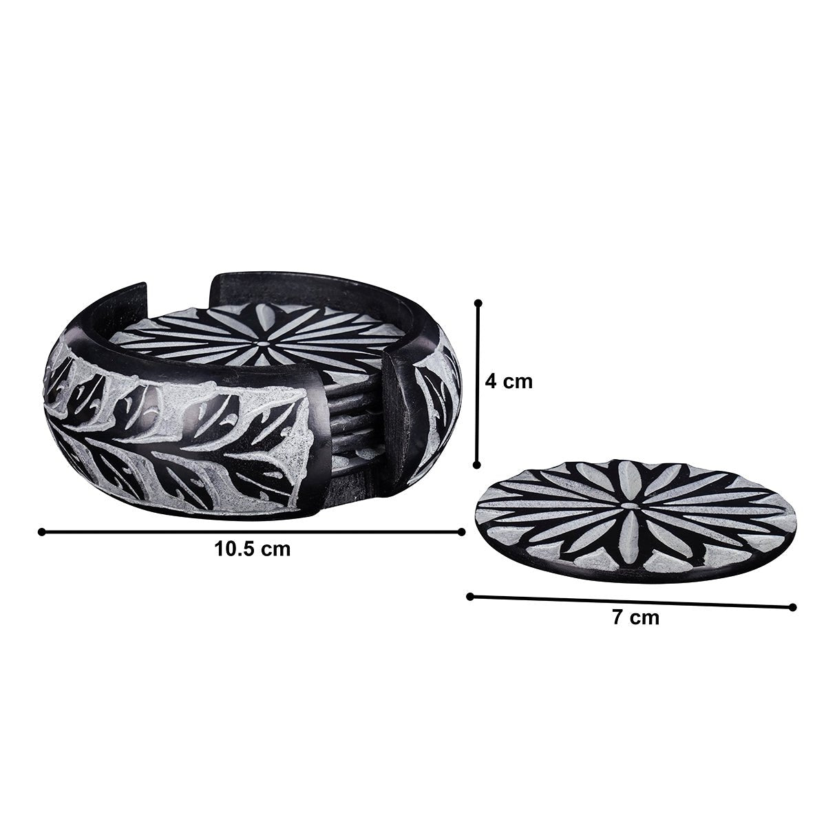 Black Stone Coasters – Handcrafted Luxury Drink Coasters (Set of 4) - LuvihCreteLuxury Drink Coaster Set – Handcrafted Black Stone Coasters for Home & Office