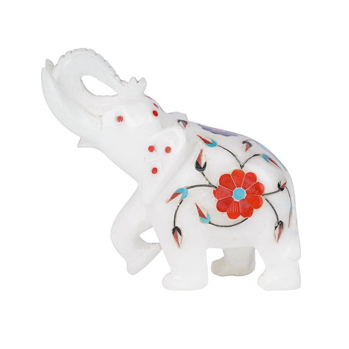 handcrafted Pacchikari Marble Elephant (Decorative statue)
