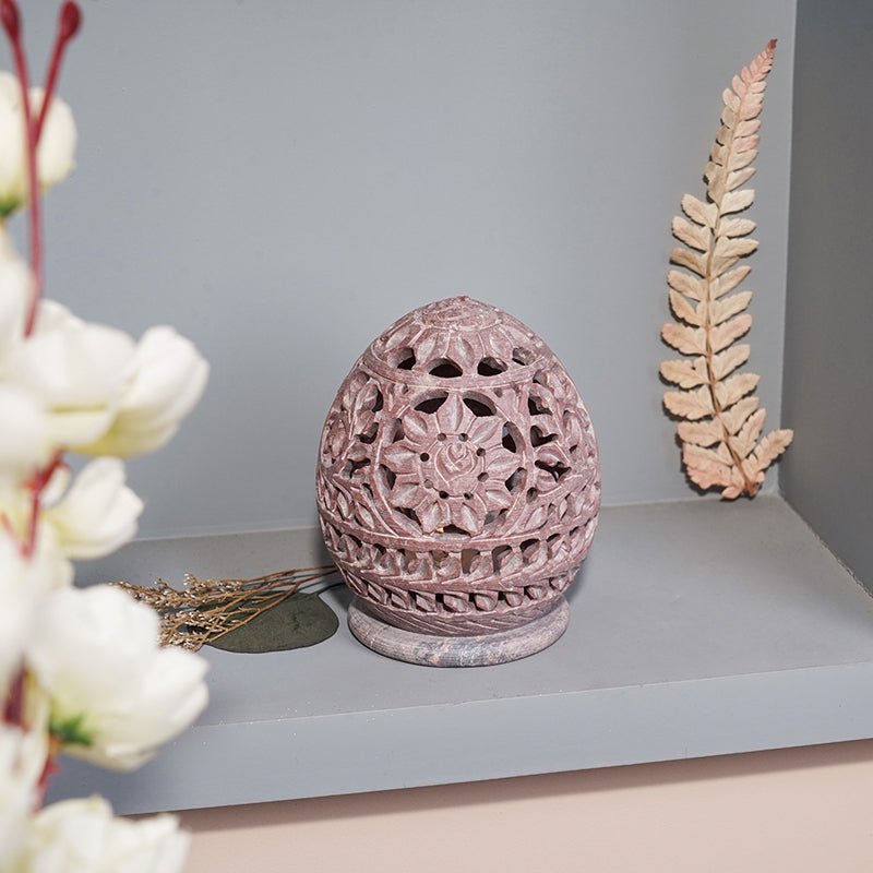 Soapstone Tealight Candle Holder – Handcrafted Decorative Accent - LuvihCrete"Tealight Candle Holder – Handcrafted Soapstone Decorative Accent"