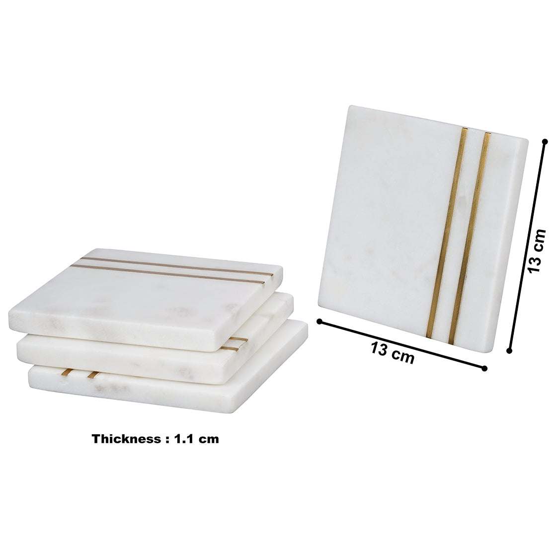 Tea Coaster Set – Handcrafted Marble Coasters with Brass Inlay | Modern Elegance - LuvihCreteLuxury Tea Coaster Set – Handmade Marble Coasters with Brass Inlay for Home & Office Use