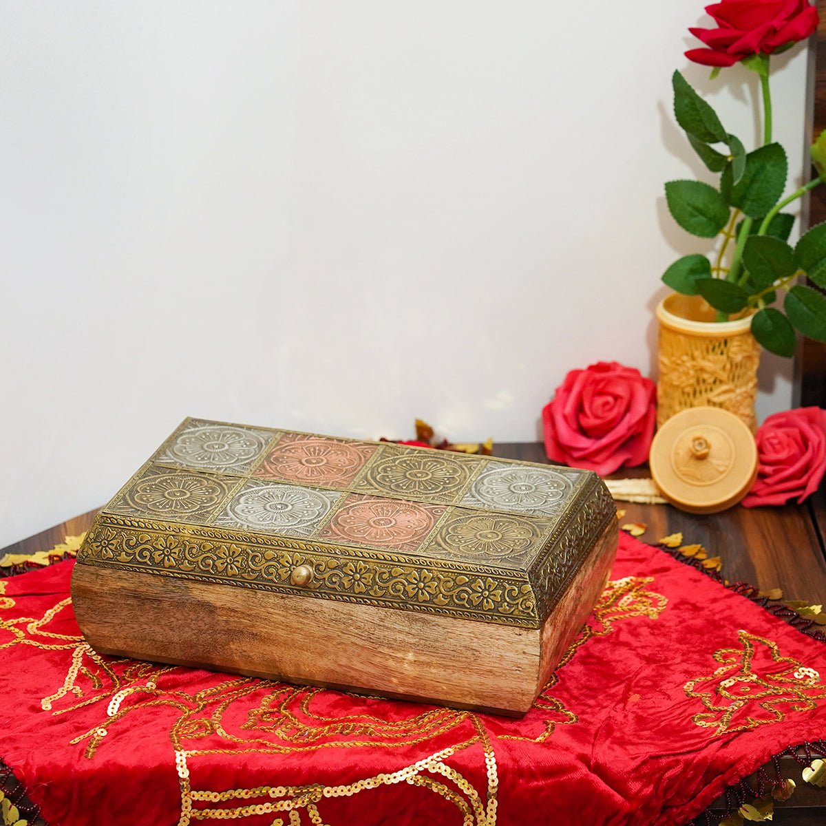 Wooden Box – Handicraft Decorative Artisan Storage & Home Accent - LuvihCreteHandmade Wooden Box – Elegant Keepsake Storage for Jewelry & Valuables