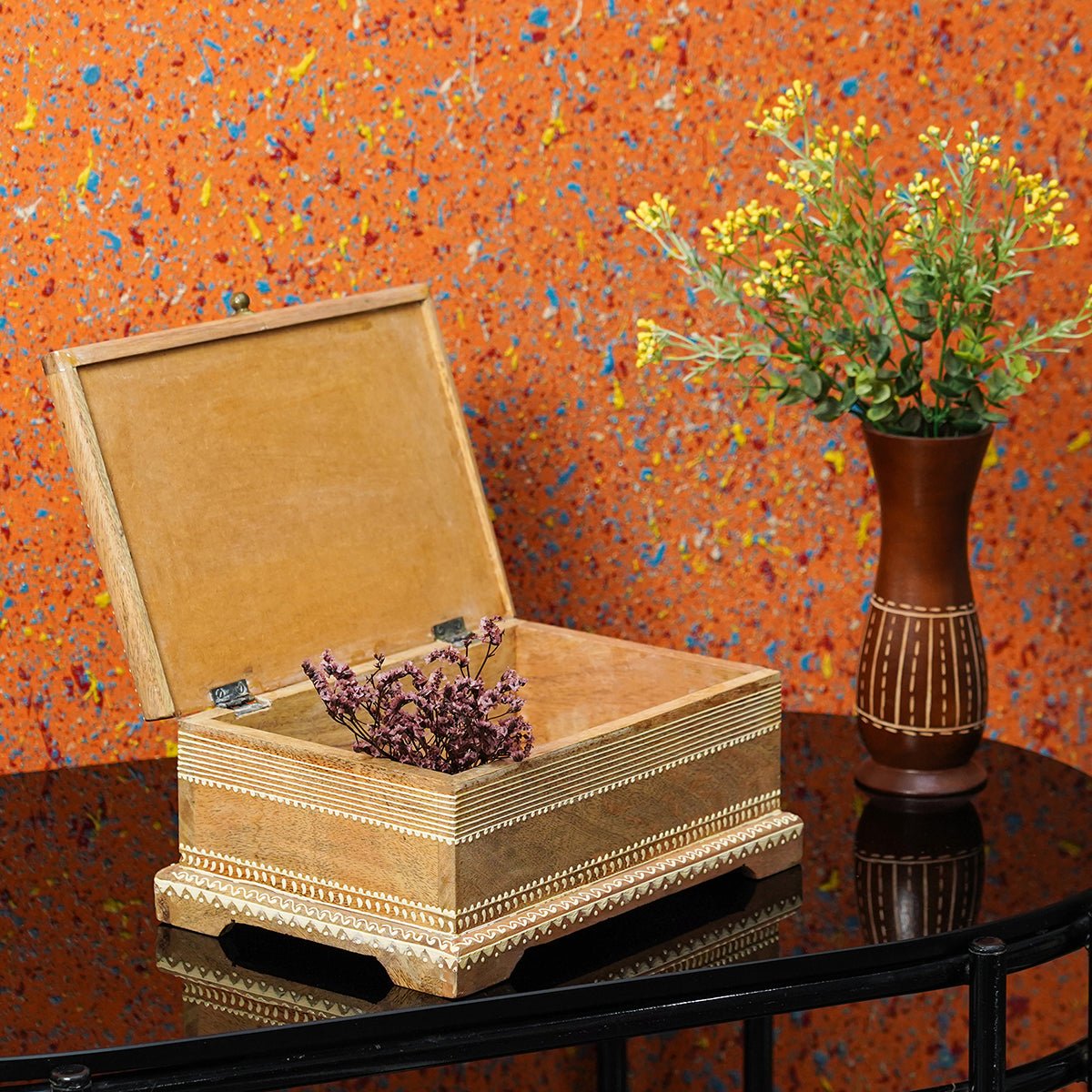 Wooden Jewelry Box – Artistic Tiled Handcrafted Storage & Decor - LuvihCreteArtistic Tiled Wooden Jewelry Box – Handcrafted Storage for Jewelry & Valuables