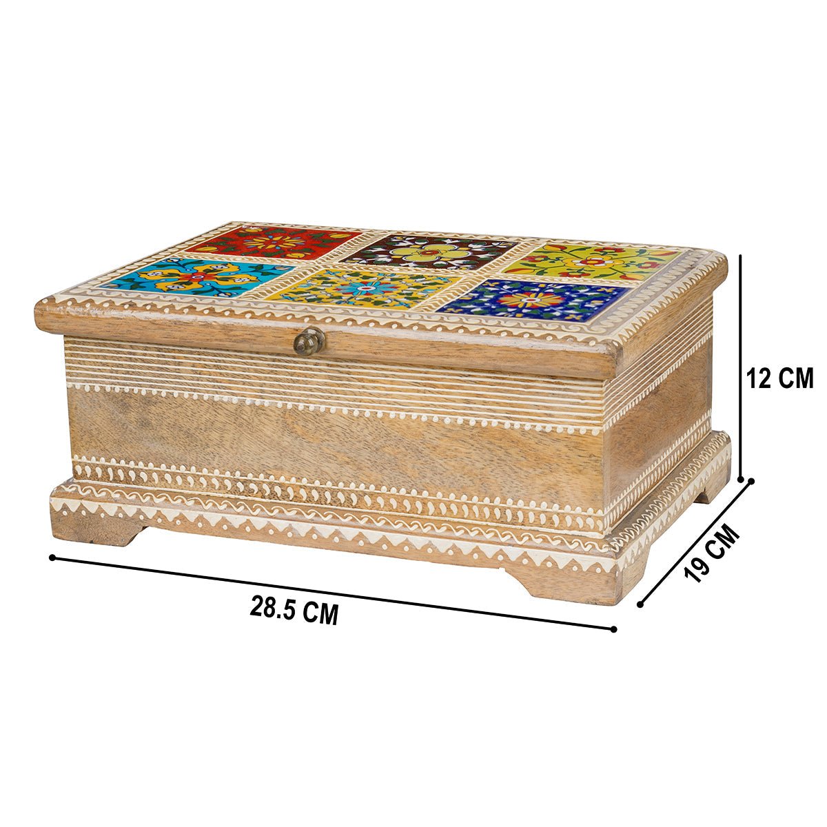 Wooden Jewelry Box – Artistic Tiled Handcrafted Storage & Decor - LuvihCreteHandmade Wooden Jewelry Box – Elegant Artistic Tiled Storage for Keepsakes