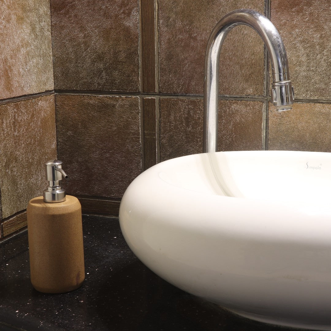 Elegant Yellow Stone Soap Dispenser – Luxury Bathroom Accessory - LuvihCreteElegant Yellow Stone Soap Dispenser – Luxury Bathroom Accessory - LuvihCrete