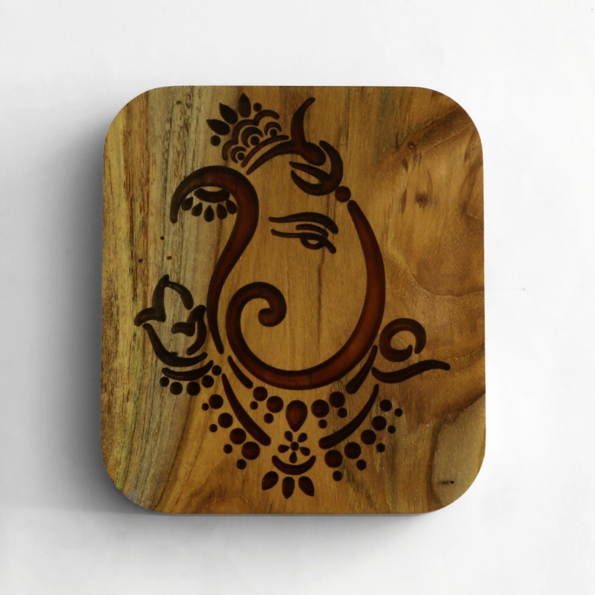 Ganesha Wooden Wall Art – Handcrafted Shelf Decor