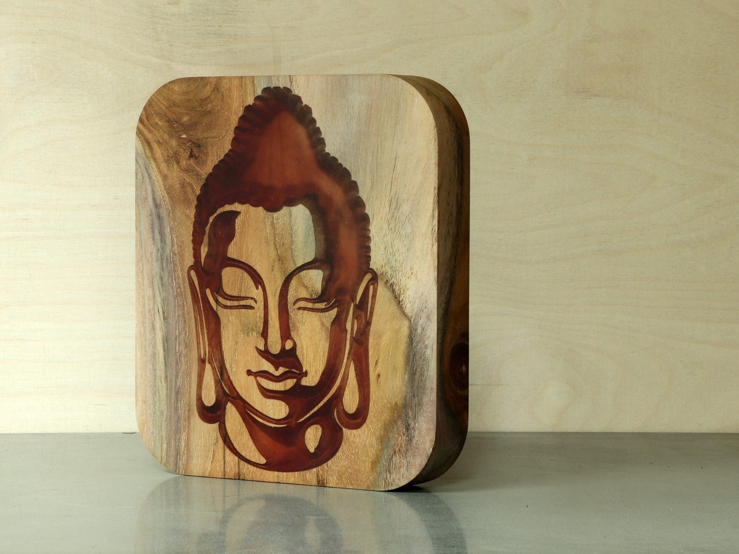Buddha Wooden Wall Art – Spiritual & Elegant Shelf Decor - LuvihCreteHandcrafted Buddha Wooden Wall Art – Spiritual & Elegant Shelf Decor - LuvihCrete