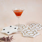 Marble Coasters - Flower shape with brass inlay