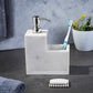 Luxury White Marble Bathroom Set – Soap Dispenser & Toiletry Holder - LuvihCreteLuxury White Marble Bathroom Set – Soap Dispenser & Toiletry Holder - LuvihCrete