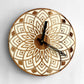 Wooden Wall Clock- Lotus (10 Inch) - LuvihCreteTeak Wood Clock - Lotus (10 Inch) - LuvihCrete